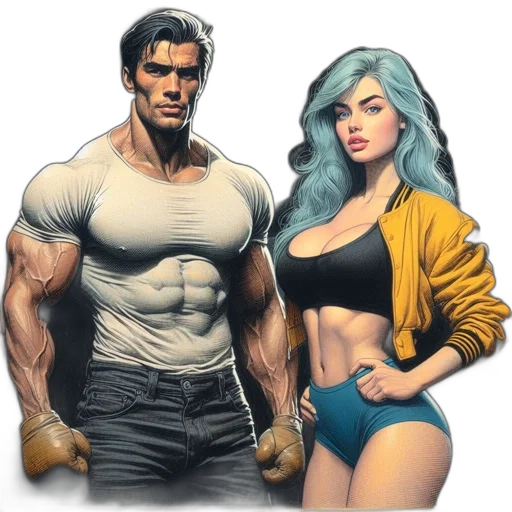 jacket, comic book art, concept art, fantasy art transparent PNG cut-out