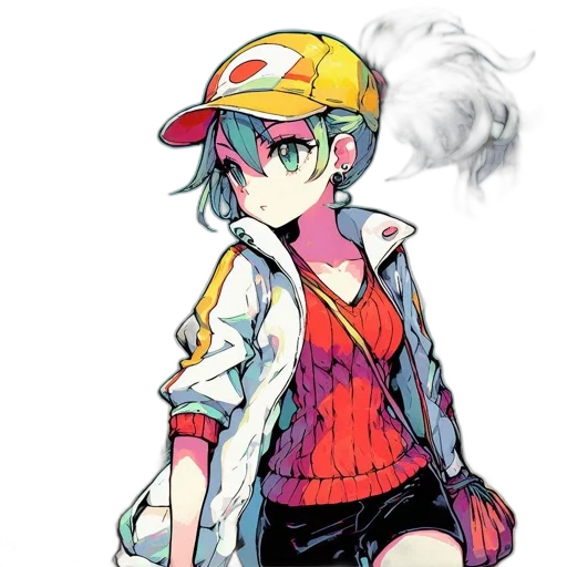 jacket, hat, dress, staff transparent PNG cut-out