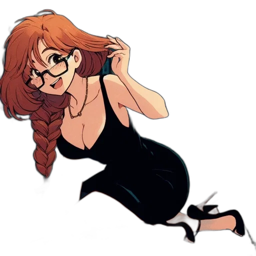 dress, staff, cartoon, anime transparent PNG cut-out