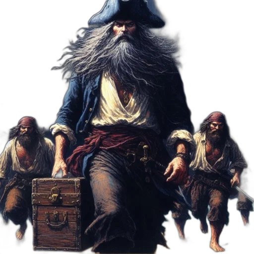 concept art, fantasy art, group, pirates transparent PNG cut-out
