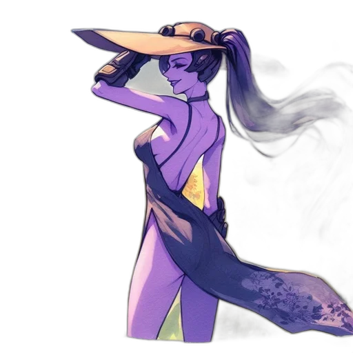 hat, dress, staff, concept art transparent PNG cut-out