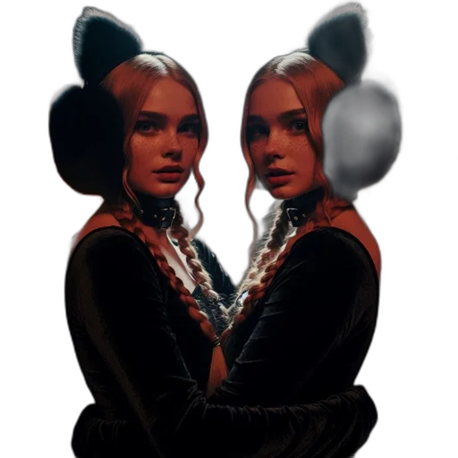 mask, jacket, crown, hair transparent PNG cut-out