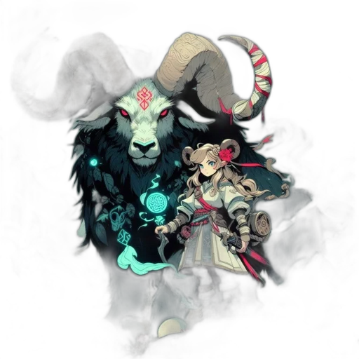 dragon, mask, weapon, staff transparent PNG cut-out