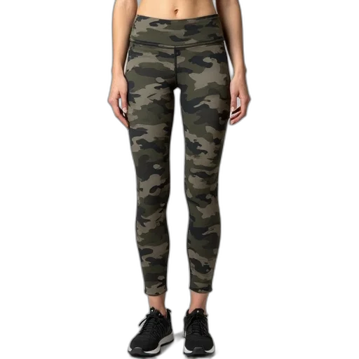 earth tones, camo, leggings, women transparent PNG cut-out