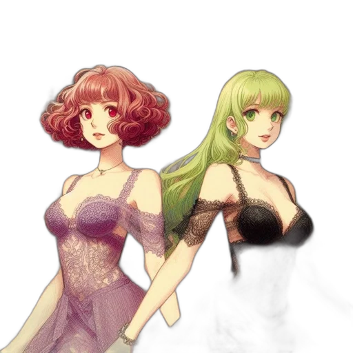 dress, hair, pixel art, concept art transparent PNG cut-out