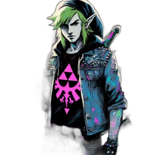 jacket, mask, cyberpunk, pixel art transparent PNG cut-out