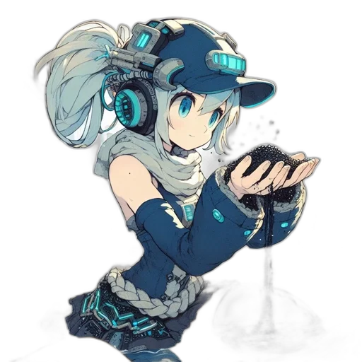 robot, staff, hat, weapon transparent PNG cut-out