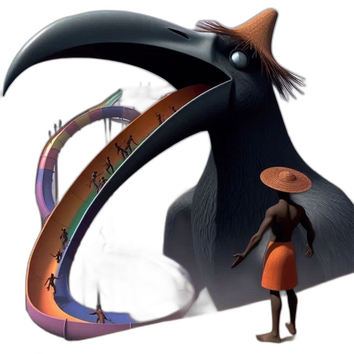 hat, creature, staff, umbrella transparent PNG cut-out