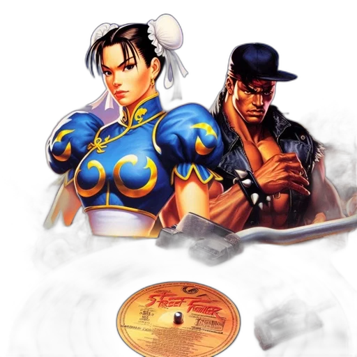 concept art, comic book art, pixel art, chun-li transparent PNG cut-out
