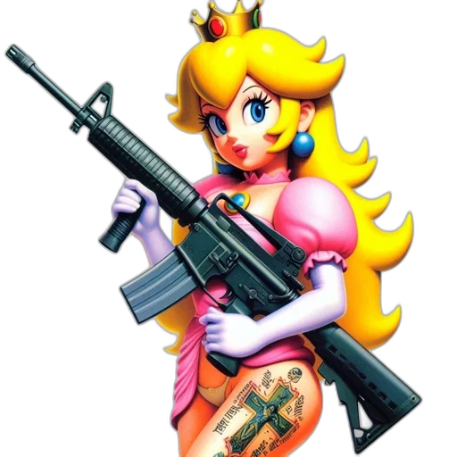 weapon, pixel art, vaporwave, cartoon transparent PNG cut-out