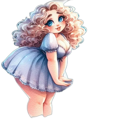 dress, staff, hair, watercolor transparent PNG cut-out