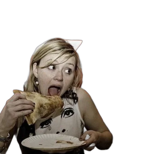 food, creature, woman, surprised transparent PNG cut-out