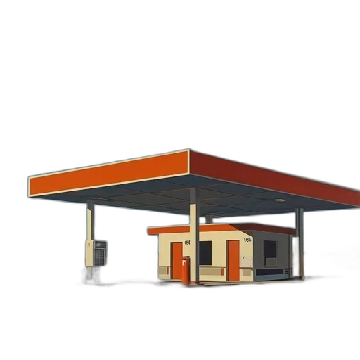 building, furniture, umbrella, 3d render transparent PNG cut-out