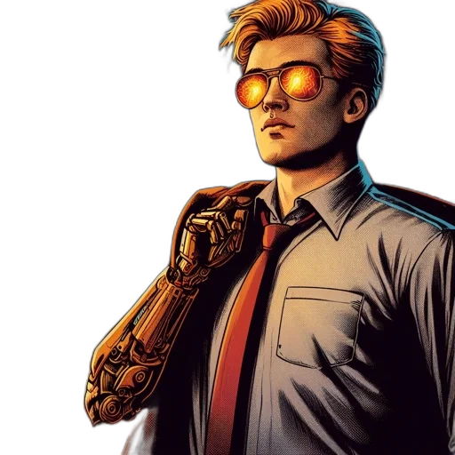 jacket, comic book art, concept art, cyberpunk transparent PNG cut-out