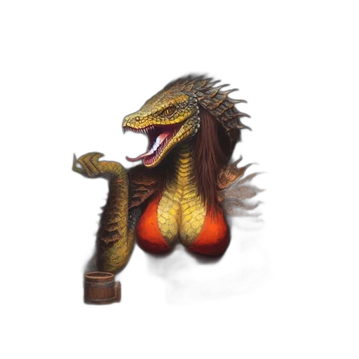 dragon, creature, animal, staff transparent PNG cut-out