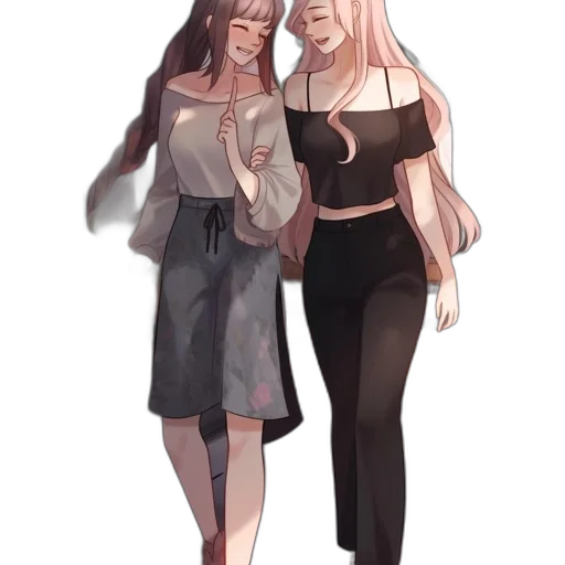 dress, anime, concept art, watercolor transparent PNG cut-out