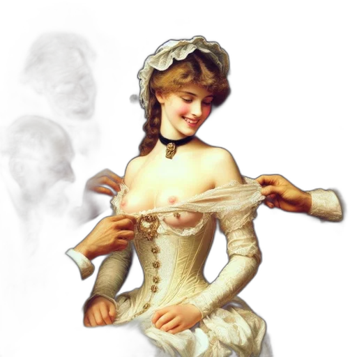 dress, staff, jewelry, face transparent PNG cut-out