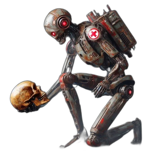 robot, weapon, concept art, cyberpunk transparent PNG cut-out