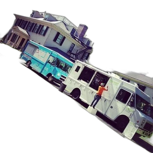 city street, two, food, trucks transparent PNG cut-out
