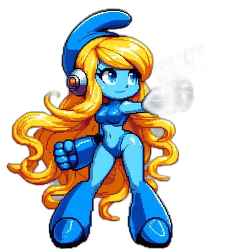 staff, robot, pixel art, cartoon transparent PNG cut-out