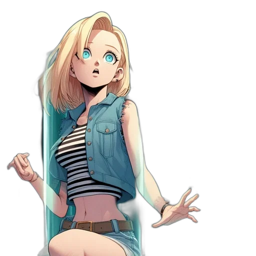 dress, jacket, staff, hair transparent PNG cut-out