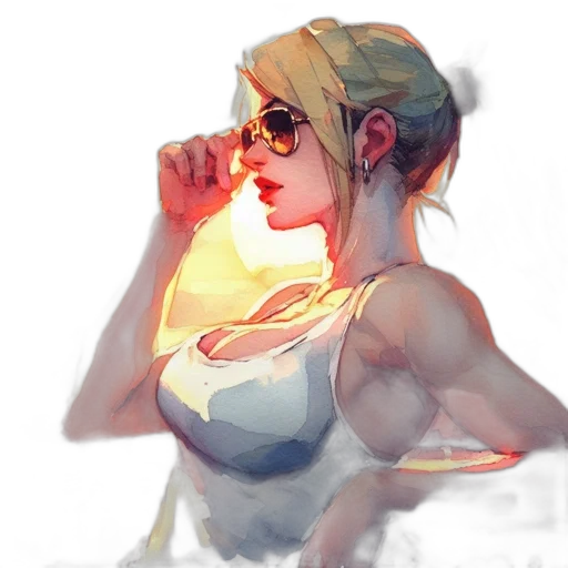 dress, face, concept art, cyberpunk transparent PNG cut-out