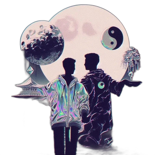 jacket, umbrella, mask, staff transparent PNG cut-out