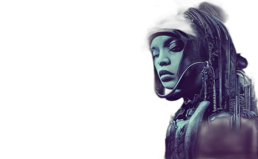 face, mask, robot, cyberpunk transparent PNG cut-out