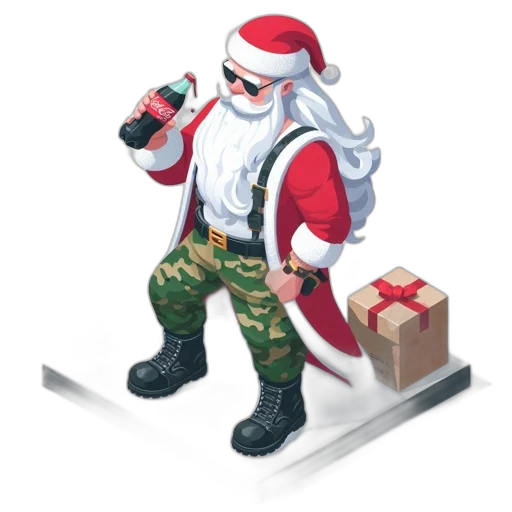 concept art, santa, wears, contemporary transparent PNG cut-out