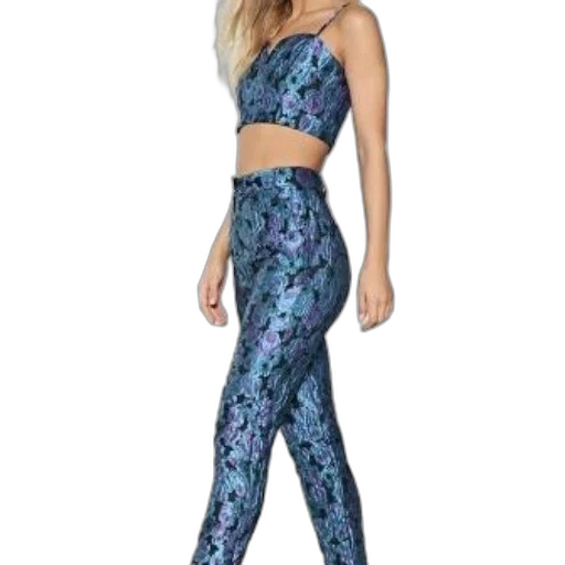 blue, woman, wearing, purple transparent PNG cut-out