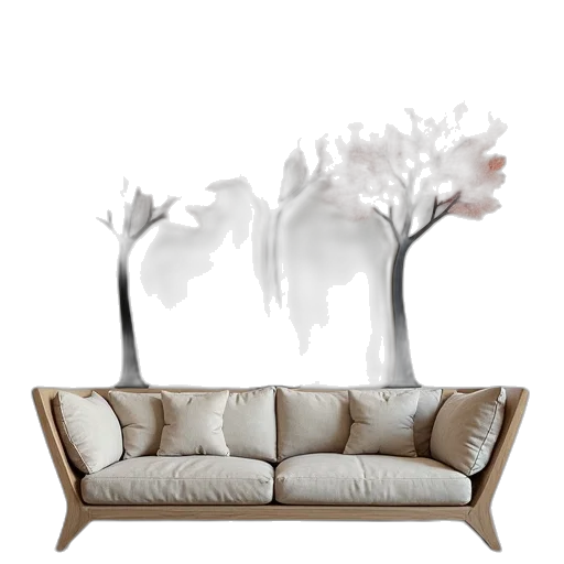 furniture, tree, crown, 3d render transparent PNG cut-out