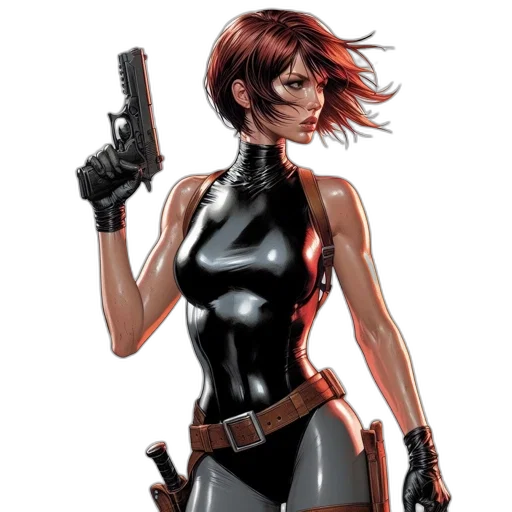 comic book art, concept art, cyberpunk, cartoon transparent PNG cut-out
