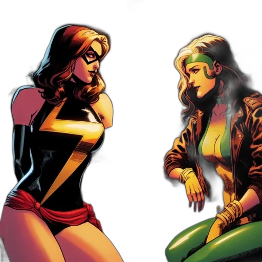 comic book art, concept art, neon lights, two transparent PNG cut-out