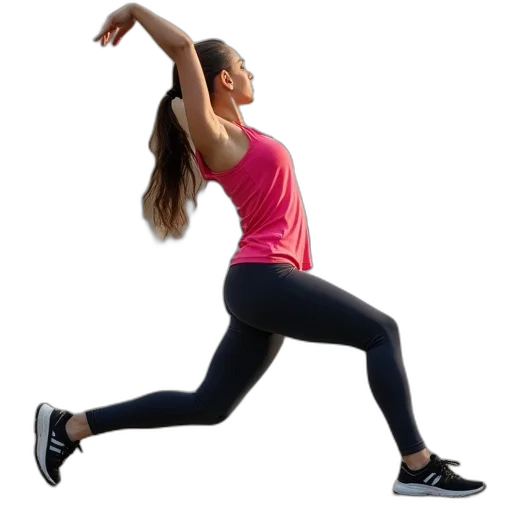young, woman, doing, stretching transparent PNG cut-out