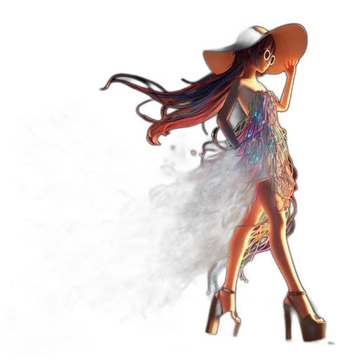 dress, concept art, fantasy art, 3d render transparent PNG cut-out