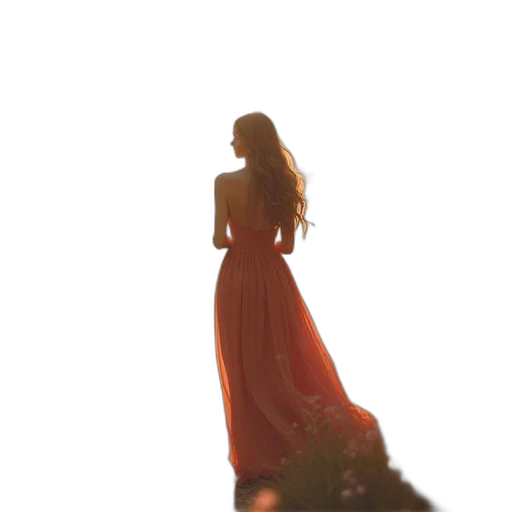 dress, crown, jewelry, staff transparent PNG cut-out