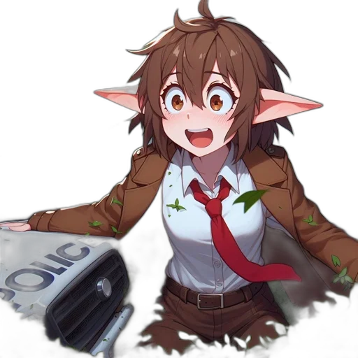 creature, jacket, staff, weapon transparent PNG cut-out