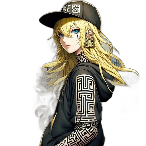 jacket, hat, anime, pixel art transparent PNG cut-out