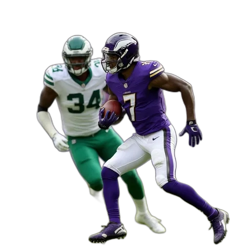 football, player, purple, jersey transparent PNG cut-out