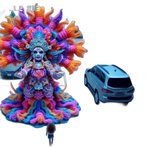 car, mask, umbrella, dress transparent PNG cut-out