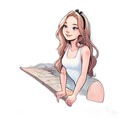 dress, robot, staff, pixel art transparent PNG cut-out