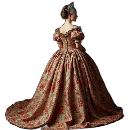 dress, crown, 3d render, photorealistic transparent PNG cut-out