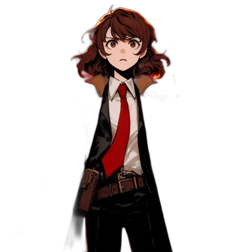 staff, jacket, weapon, hair transparent PNG cut-out