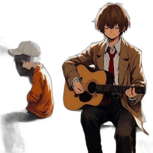 jacket, concept art, anime, watercolor transparent PNG cut-out