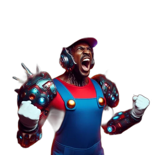 robot, staff, face, weapon transparent PNG cut-out