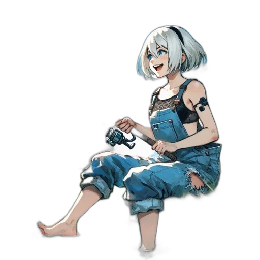 dress, robot, weapon, flower transparent PNG cut-out