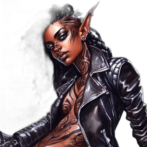 concept art, fantasy art, comic book art, cyberpunk transparent PNG cut-out