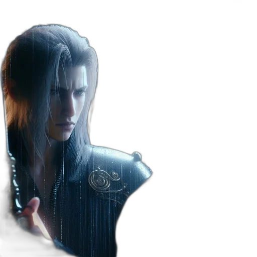 hair, face, sword, weapon transparent PNG cut-out