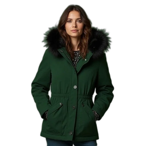 jacket, green, asos, parka transparent PNG cut-out
