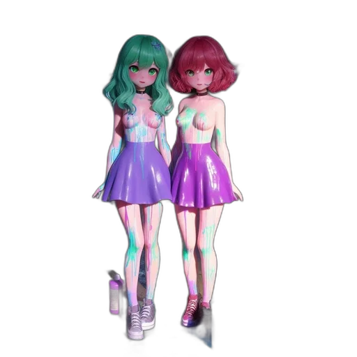 dress, 3d render, concept art, vaporwave transparent PNG cut-out